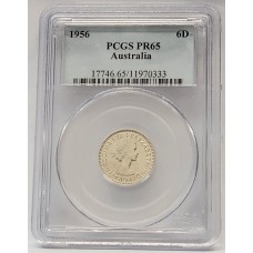 AUSTRALIA 1956 . SIXPENCE . PROOF